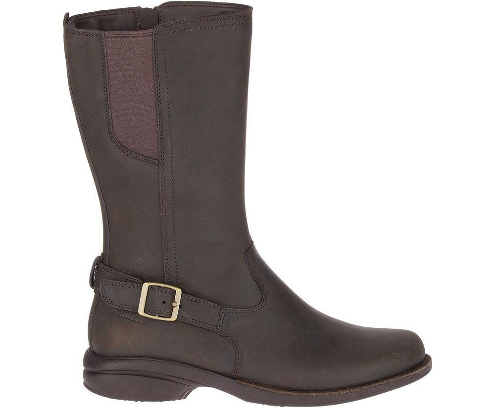 Botas Senhora - Merrell Andover Peak Waterproof - Marrom - KNX726058